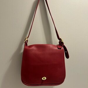 COACH Vintage Red Messenger Bag Large